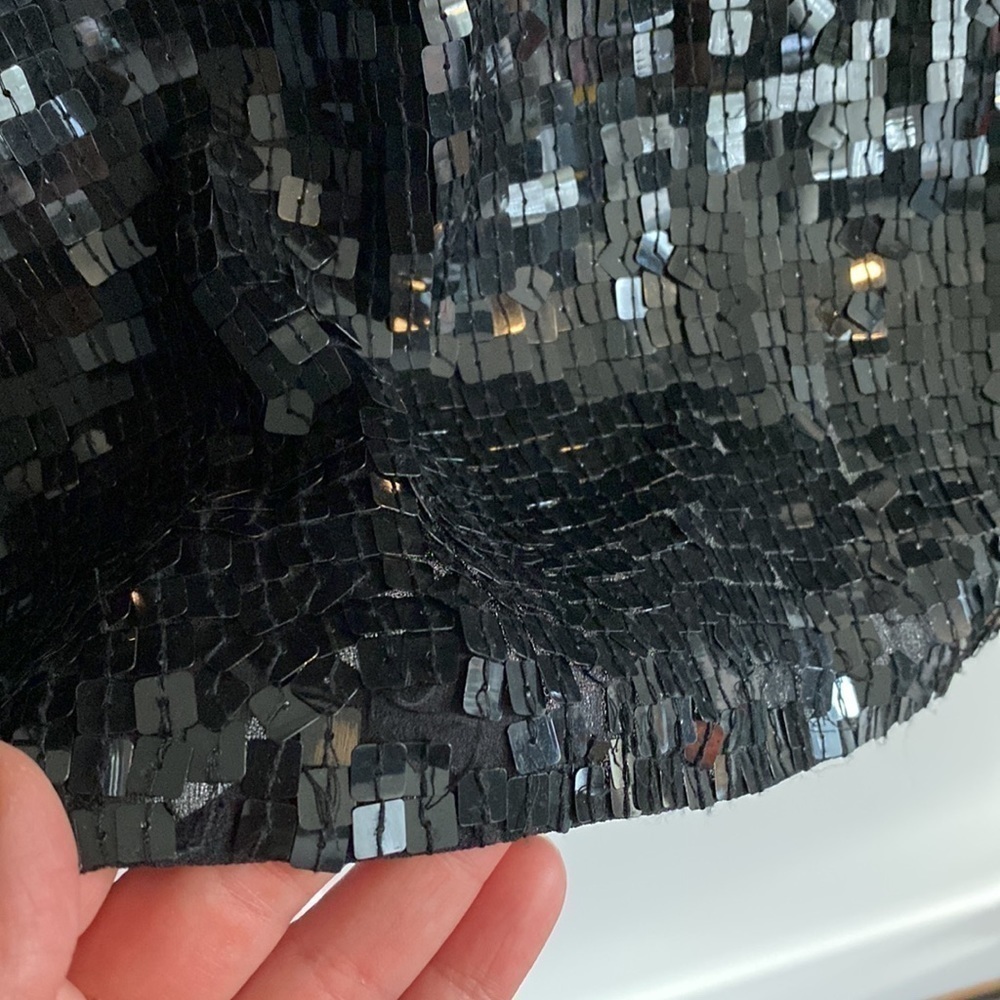 DKNY Silk Sequin Black Shell Top - Picture 5 of 8